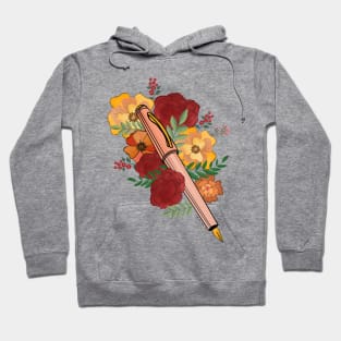 Floral ink pen Hoodie